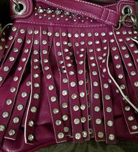 Purple Purse with Fringe and Crystals 202//222